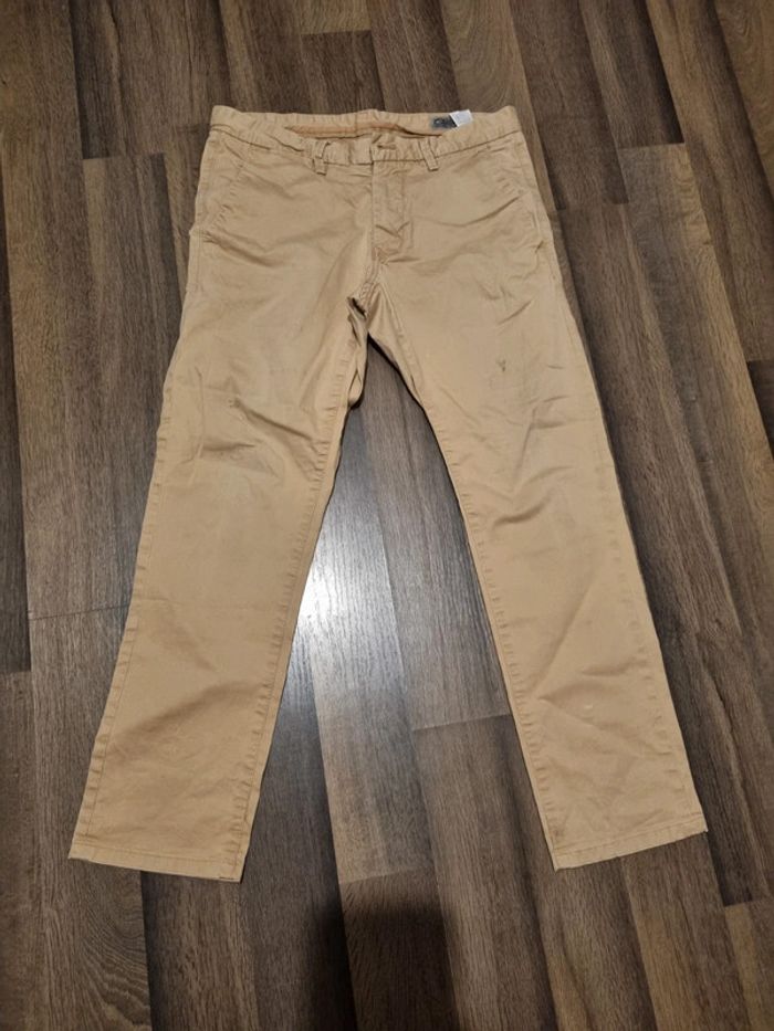 Pantalon femme chino stretch beige. Taille M / 29. Teddy Smith