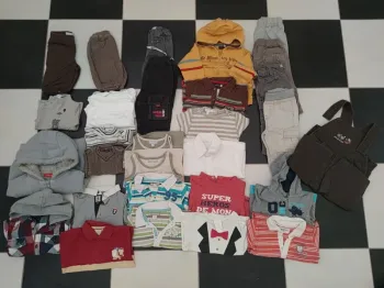 Lot de 33 vêtements enfant garçon 1 mois à 12 mois