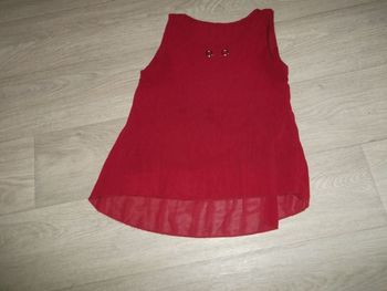 Top fluide bordeaux voile oeillets dorés et plissé sur l'arrière 38 TBE