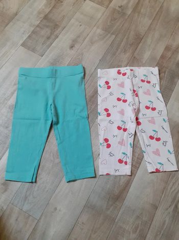 Lot 2 leggings 3/4 fille 5 ans neufs