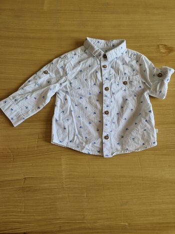 Chemise blanche palmiers bleus