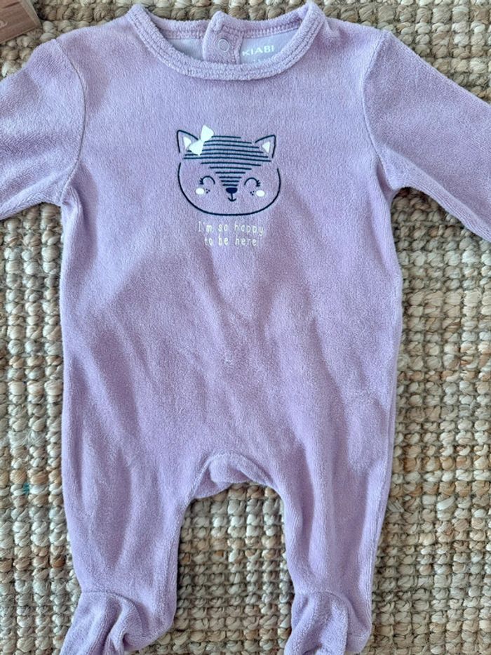 Pyjama velours Kiabi 1mois / 54cm - photo numéro 2