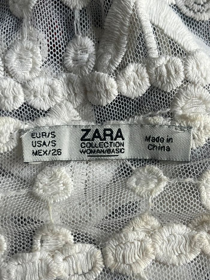Blouse dentelle blanche Zara S - photo numéro 6