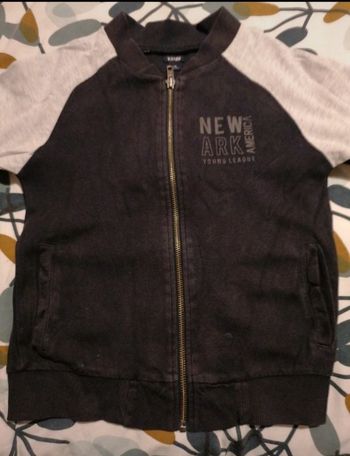 Gilet zippé gris et marine