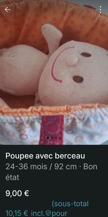 Poupon avec couffin liliputien