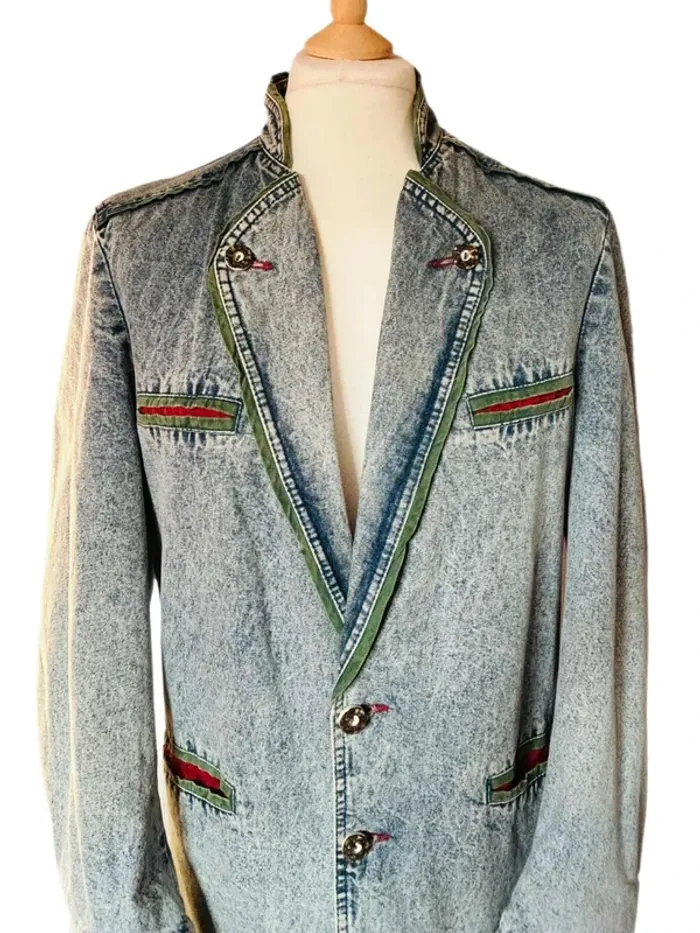 🔷🌿Veste jean Mustang vintage 90s Men’s Denim Jacket Alpine Trachten Y2K size M🌿🔷 - photo numéro 3