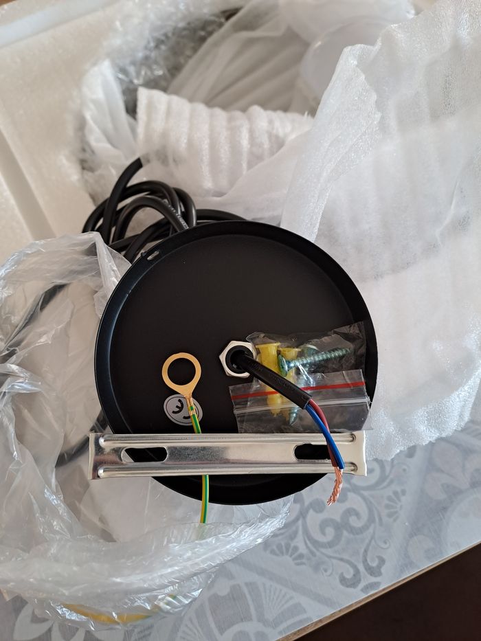 Suspension en verre nordique Bauhaus - Orange/Bordeaux - photo numéro 5