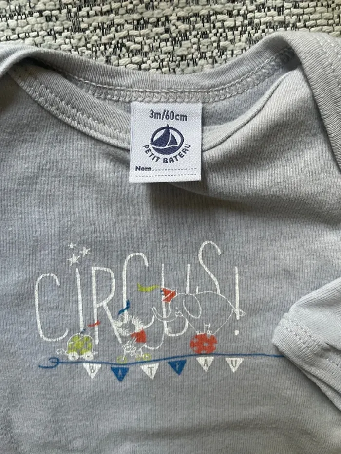 Body gris bleu petit bateau 3 mois - photo numéro 2