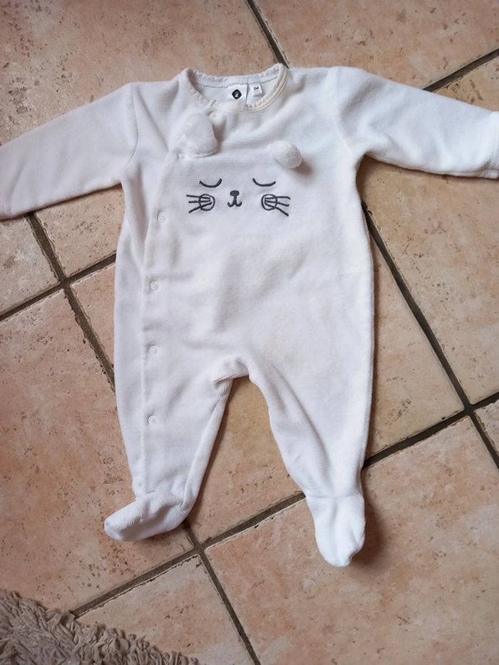 Pyjama blanc 3 mois collection Z grain de blé