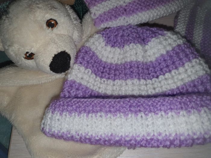 Panier cadeau Layette prema lilas et blanc - photo numéro 5