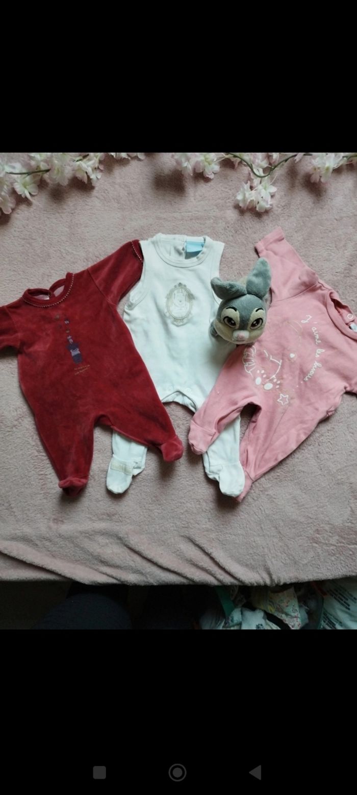 Lot de 3 pyjamas 0-1 mois