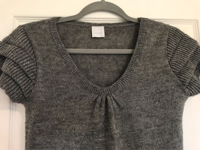 Tunique pull camaïeu style robe grise pailletée - photo numéro 3