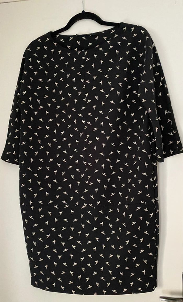 Robe Droite Chic Imprimée Oiseaux Taille 36 - photo numéro 2