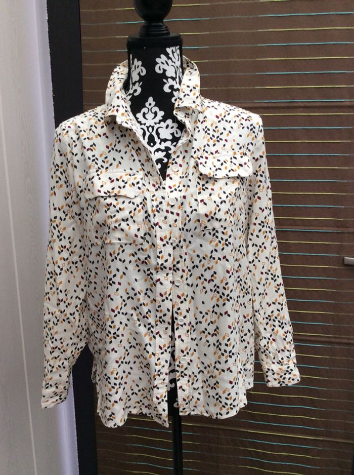 Chemise blanc cassé losange NEUVE (n°28)