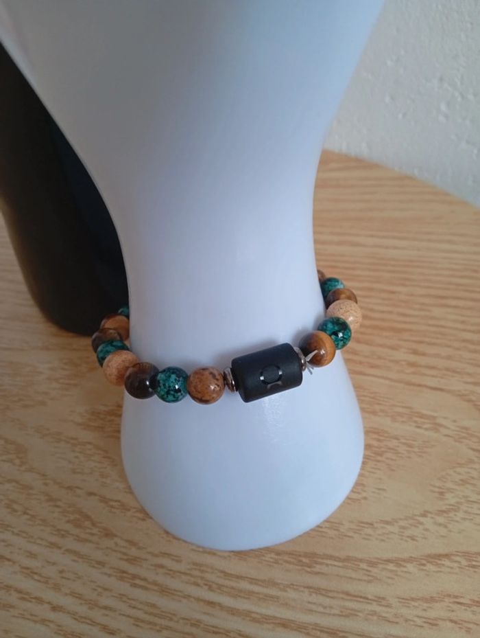 Idée cadeau femme homme Bracelet constellation signé zodiaque en pierre naturelles malachite taureau - photo numéro 2