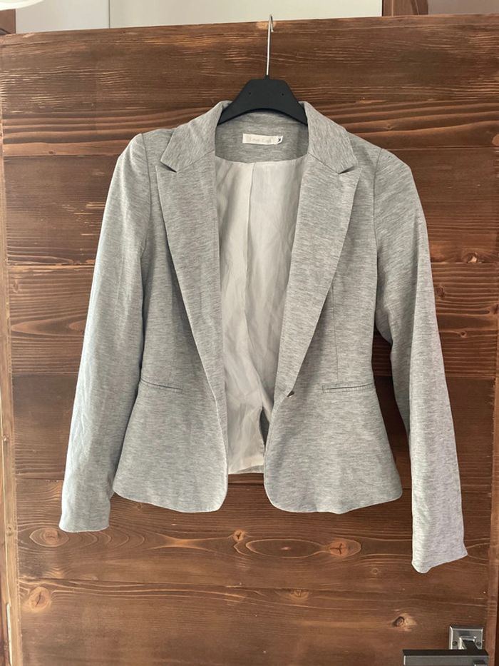 Veste de blazer courte grise
