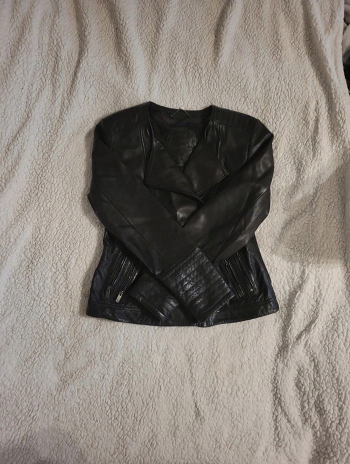 Veste en cuir de mouton noir ! - photo numéro 5