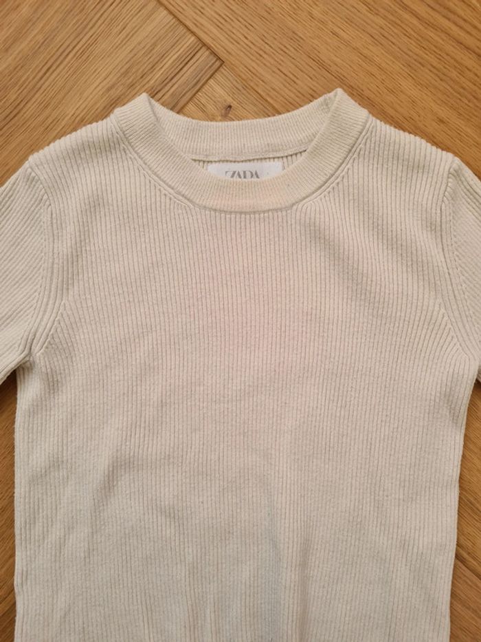 T-shirt fille longues manches écru 13 / 14 ans Zara - photo numéro 2