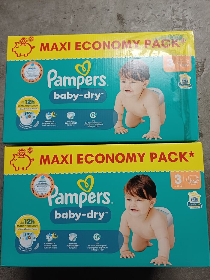 2 boîte de couche pampers taille 3 a 40€
