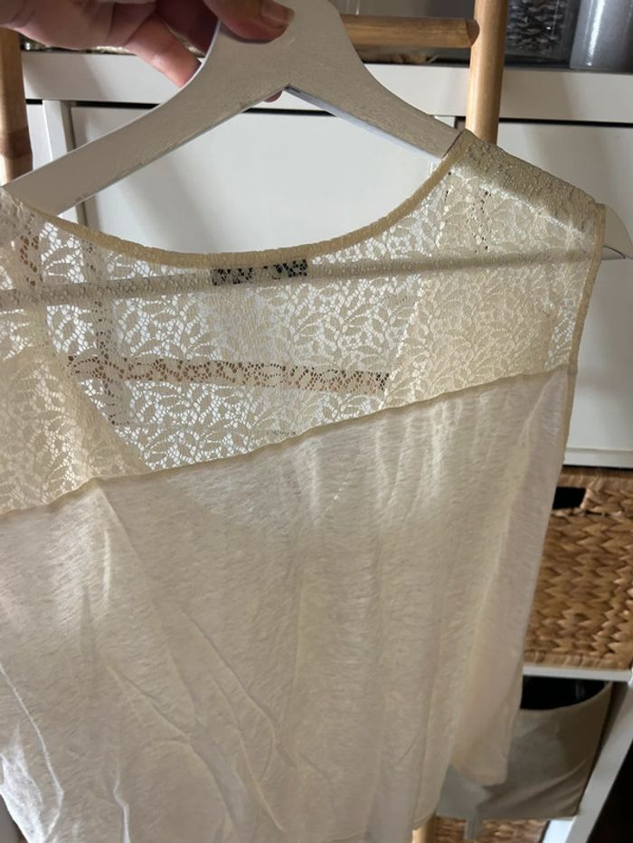 T-shirt blanc etam taille 38 dentelle - photo numéro 7