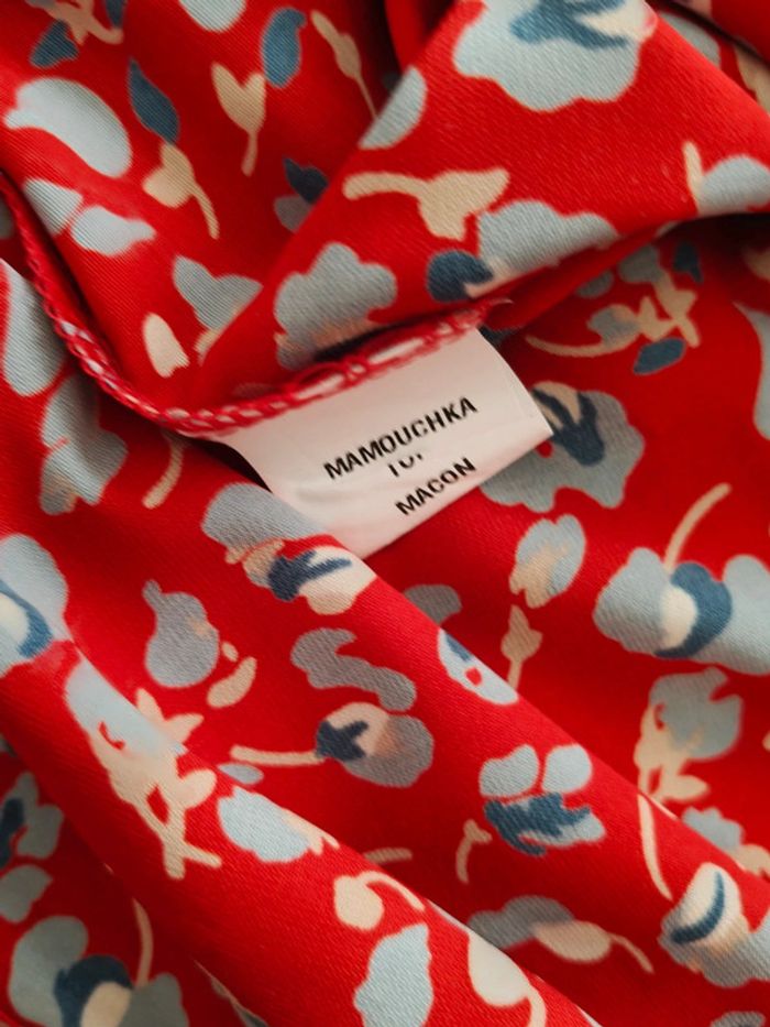 Mamouchka top col en V Macon taille M rouge bleu doré - photo numéro 4