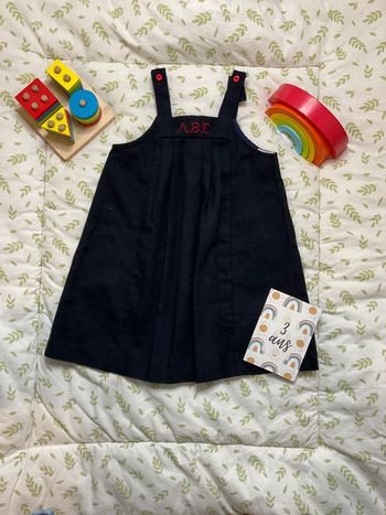 robe sans manches en flanelle bleu marine 3 ans alphabet