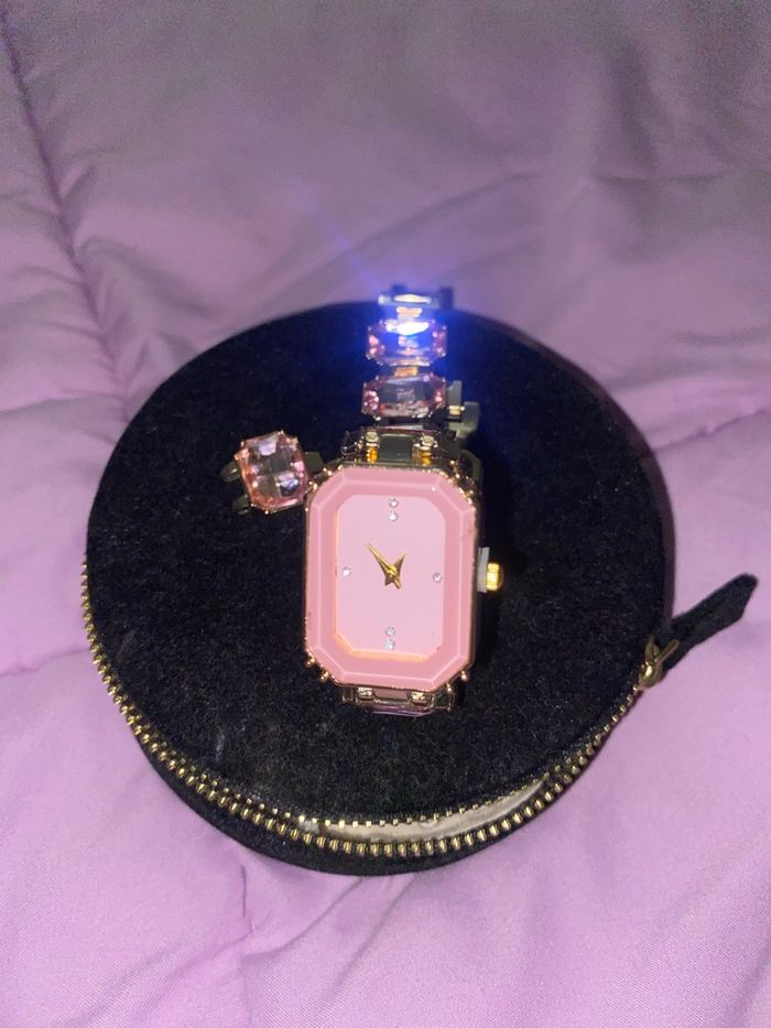 Montre pierre rose style Swarovski - photo numéro 7