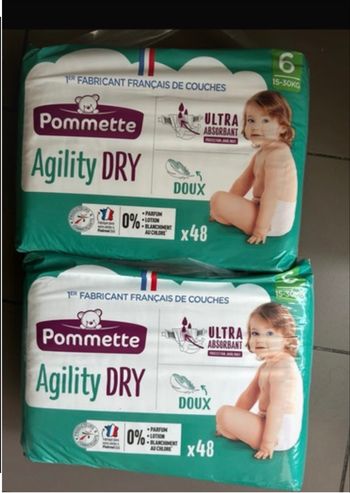 2 paquets de couches pommette t 5 
