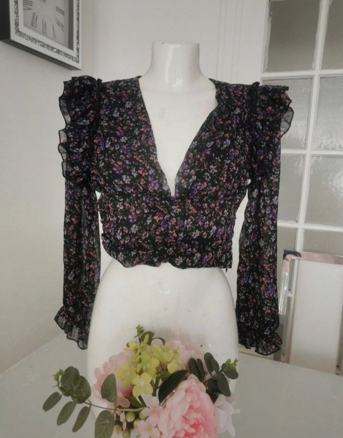 💜🤍Jolie Top Court Fleurie Transparent Shein 💜🤍 - photo numéro 6