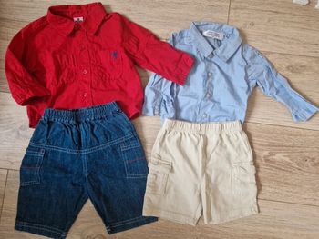 Lot bas été et chemises légères, bébé garçon, 3 mois