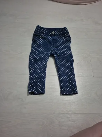 Pantalon à pois bleu