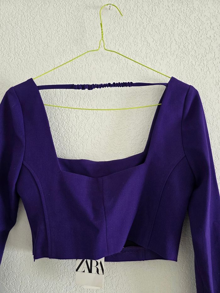 Joli crop top violet neuf Zara taille xs - photo numéro 7