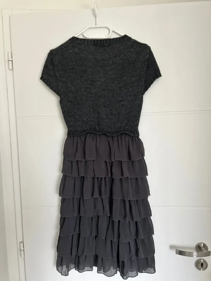 Robe grise bi matière - photo numéro 2