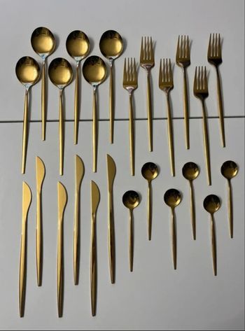 Lot de 24 couvert doré neuf 