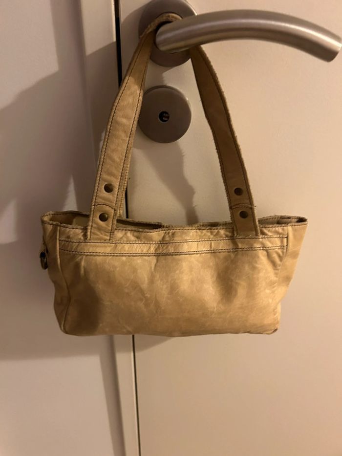 Sac en cuir écru vintage - photo numéro 3