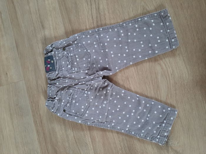 Pantalon en jean taupe à pois blancs Marèse 12 mois - photo numéro 3