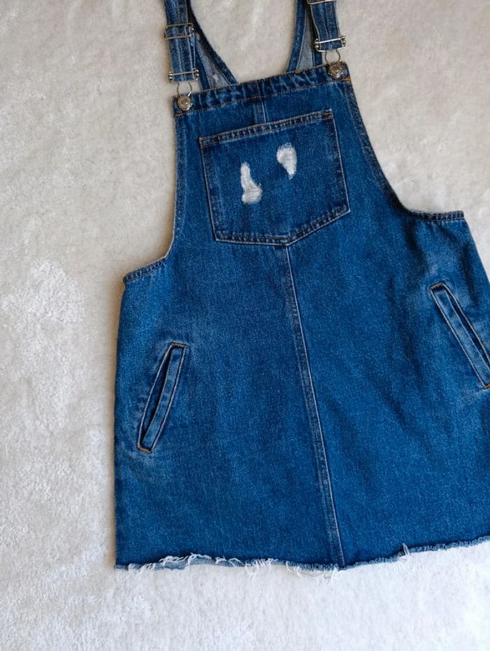 Robe courte salopette Pull & Bear M bleu 100% coton - photo numéro 6
