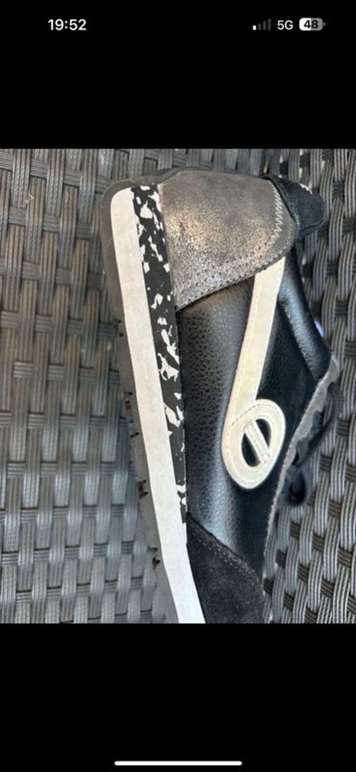 superbe paire de baskets No Name en cuir noir et argent, taille 37 - photo numéro 9
