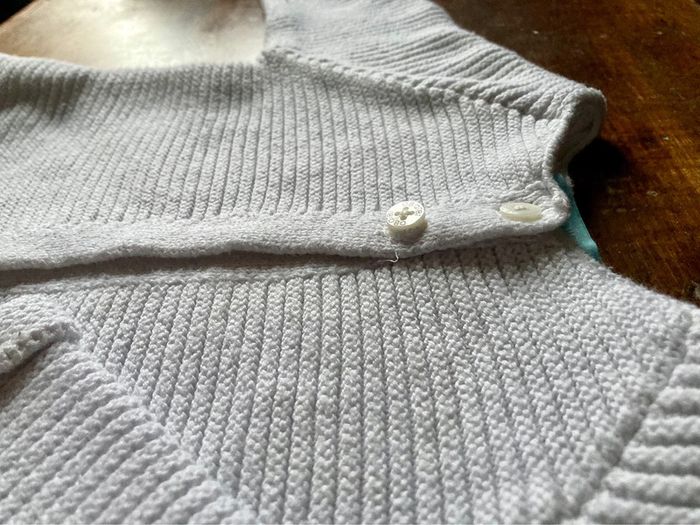 Gilet blanc avec Laine 18 mois Obaïbi - photo numéro 3