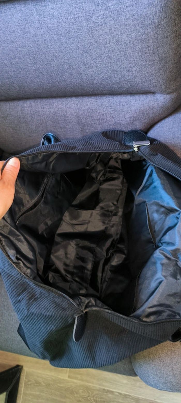 Grand Sac fourre-tout très tendance noire velour - photo numéro 15