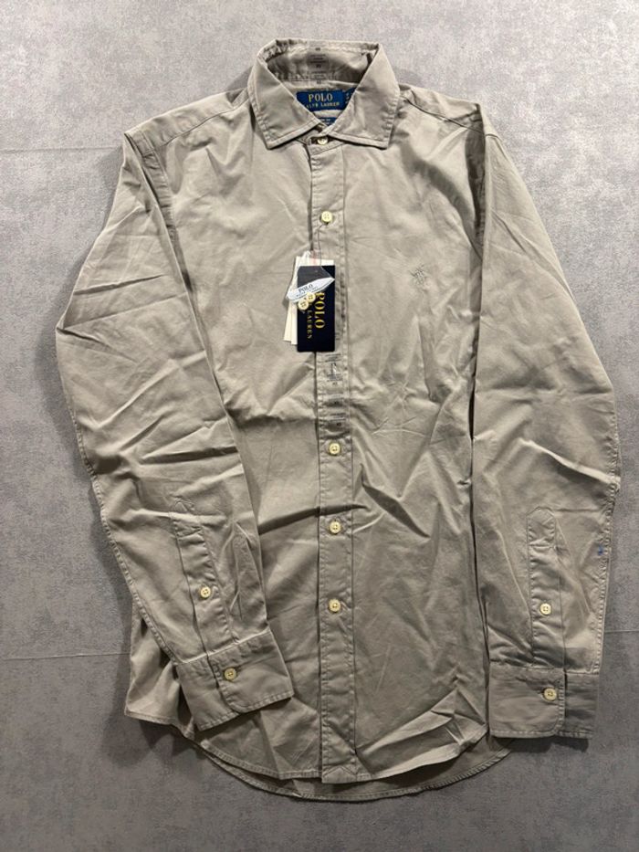 Chemise Ralph Lauren Gris logo brodé Gris Taille XS Neuf avec étiquette - photo numéro 2