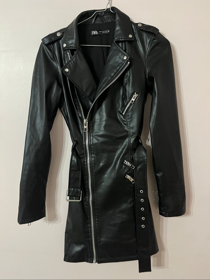 Veste simili cuir noir