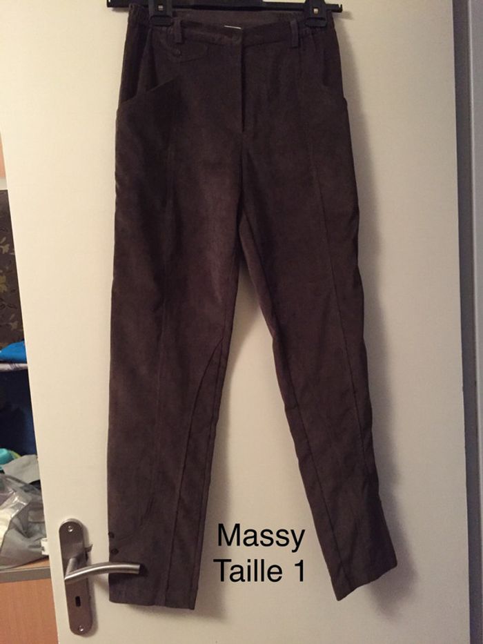 Pantalon en velours brun Massy Taille 1