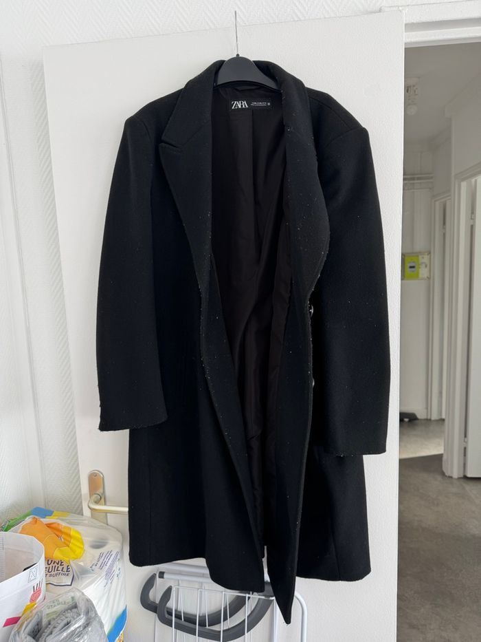 manteau noir long Zara - photo numéro 3