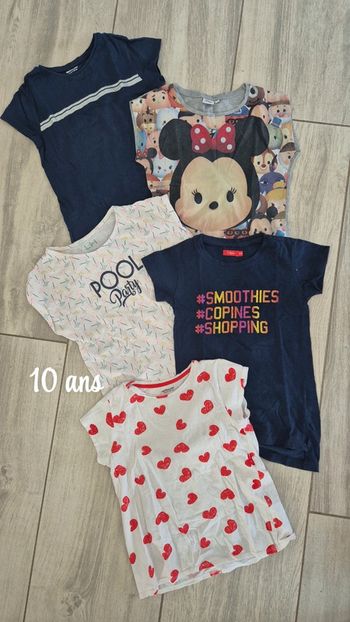 Lot t-shirt fille 10 ans