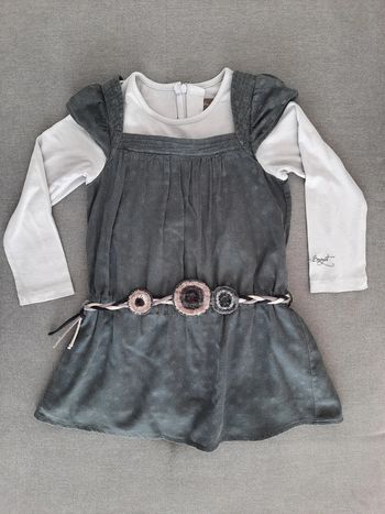 Robe manches longues bi matières Jean Bourget 4 ans grise