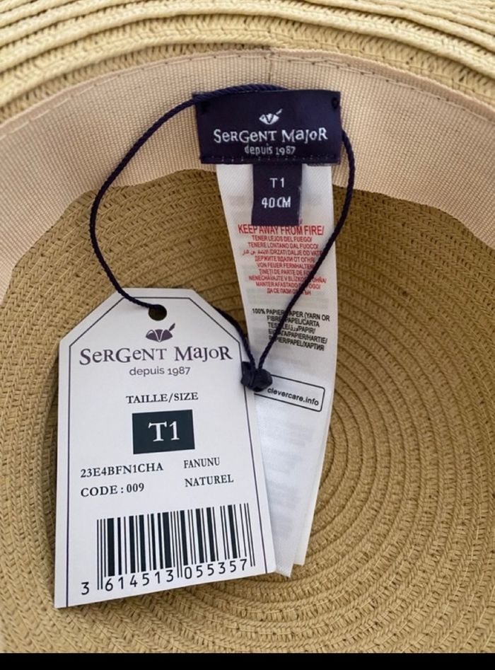 Chapeau neuf Sergent Major taille 1 40cm - photo numéro 3