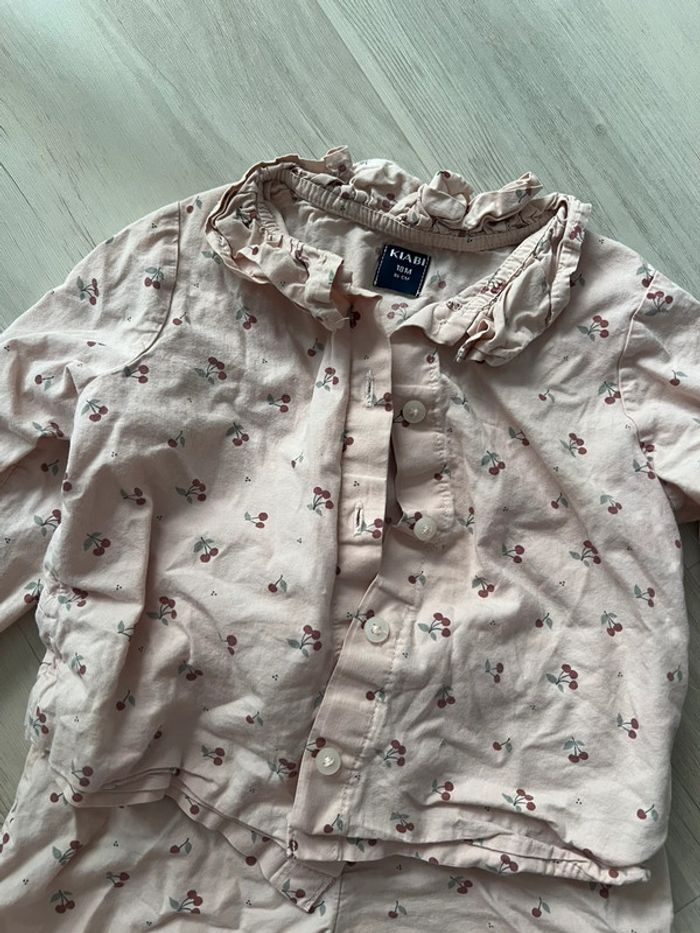 Pyjama coton imprimé cerise
