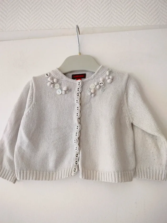 (a) gilet gris Catimini 12m