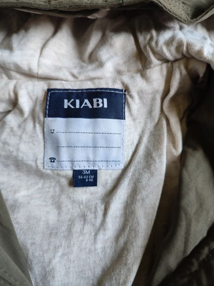 Veste coupe-vent à capuche kaki neuve Kiabi en 3M - photo numéro 3